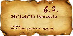 Góliáth Henrietta névjegykártya